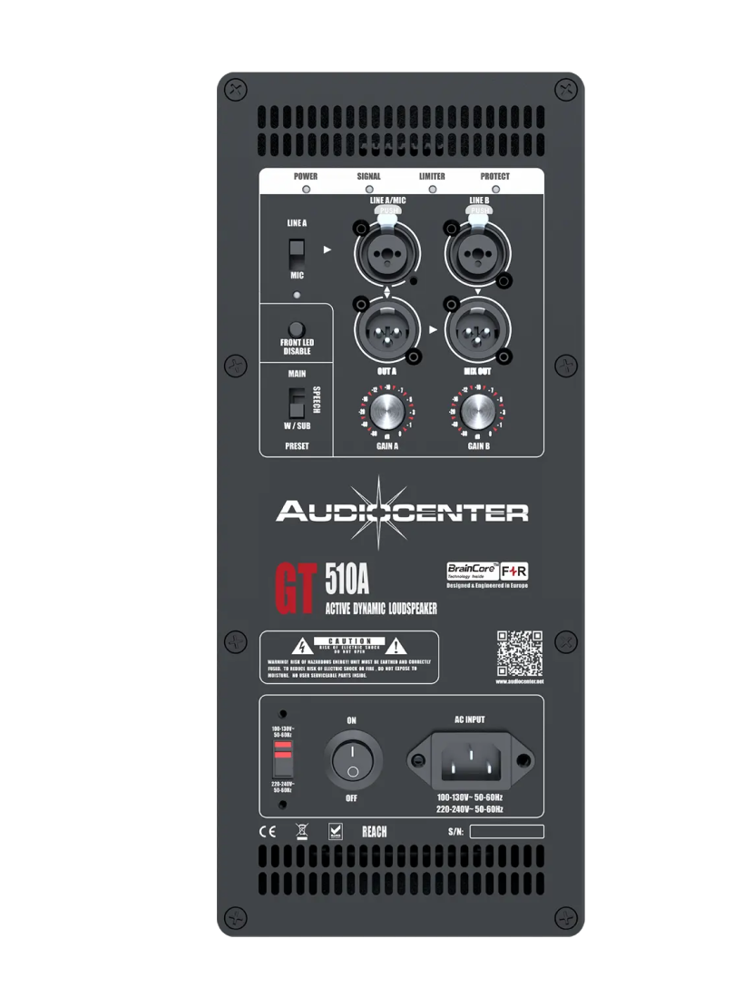 Активная FOH/мониторная ак. система, 10" НЧ динамик Audiocenter GT510A
